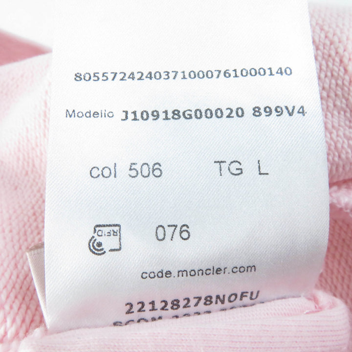 Great MONCLER hoodie HOODIE Logo patch and embroidered logo pink cotton Women L