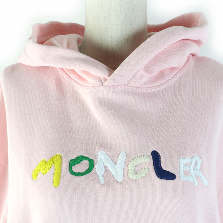Great MONCLER hoodie HOODIE Logo patch and embroidered logo pink cotton Women L