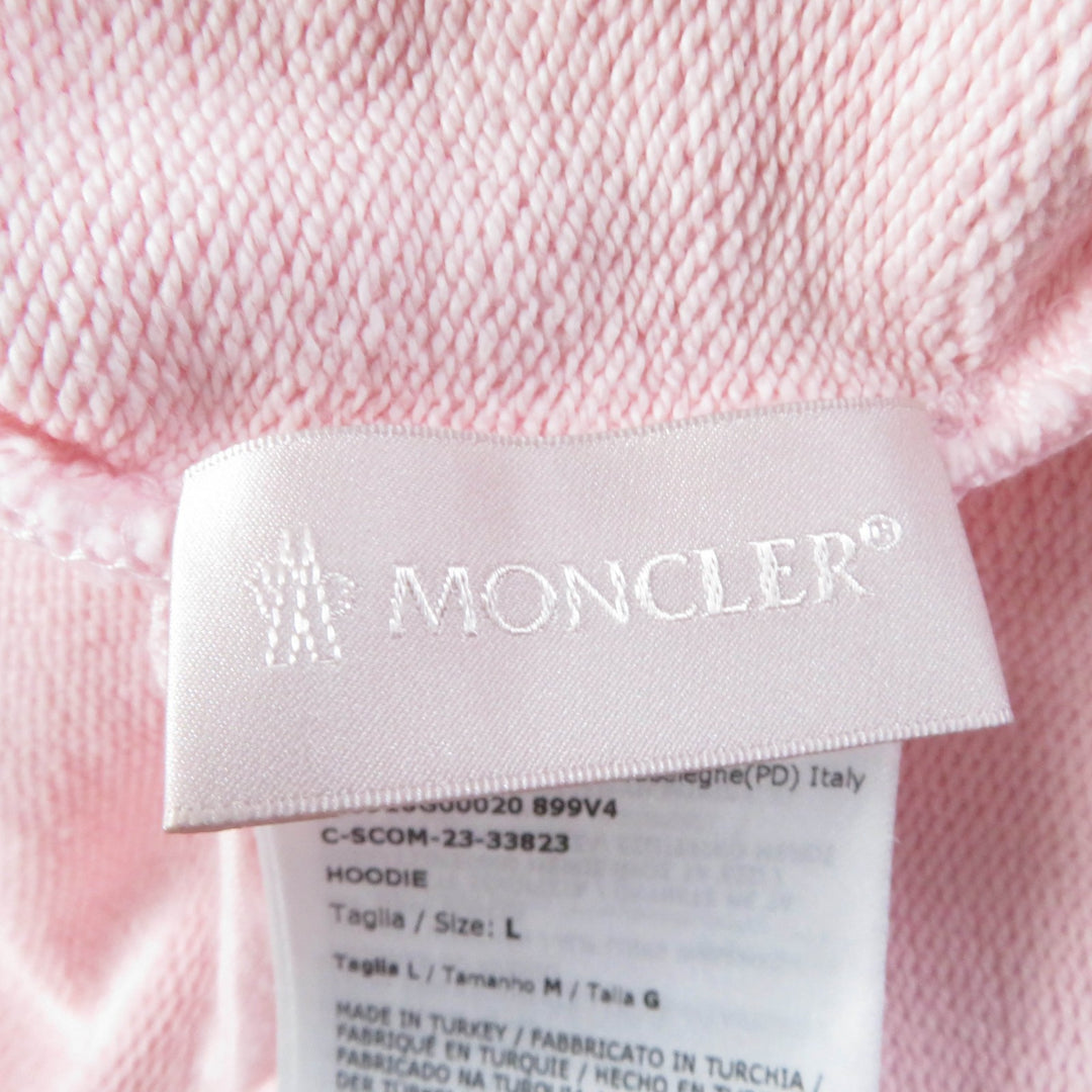 Great MONCLER hoodie HOODIE Logo patch and embroidered logo pink cotton Women L