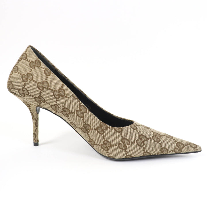 Pristine GUCCI×BALENCIAGA pumps Pointed toe Brown GG canvas Women 36 676603