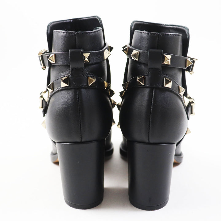 Great Valentino Garavani short boots With rock studs black leather Women 35.5