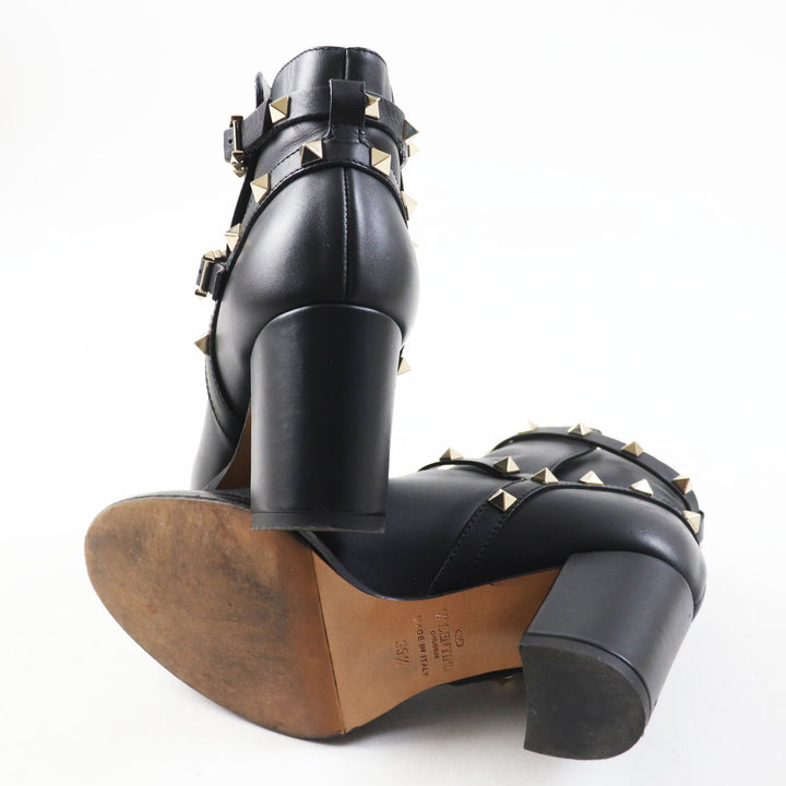 Great Valentino Garavani short boots With rock studs black leather Women 35.5