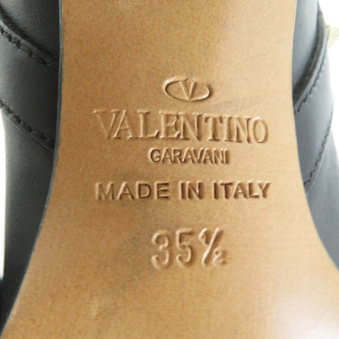 Great Valentino Garavani short boots With rock studs black leather Women 35.5