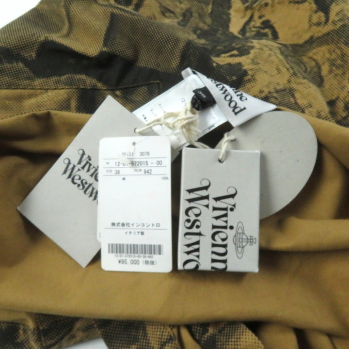 Excellent Vivienne Westwood one piece Asymmetrical design with human face print Brown cotton Women 38