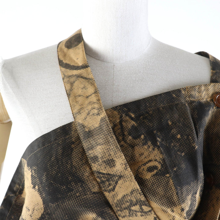 Excellent Vivienne Westwood one piece Asymmetrical design with human face print Brown cotton Women 38