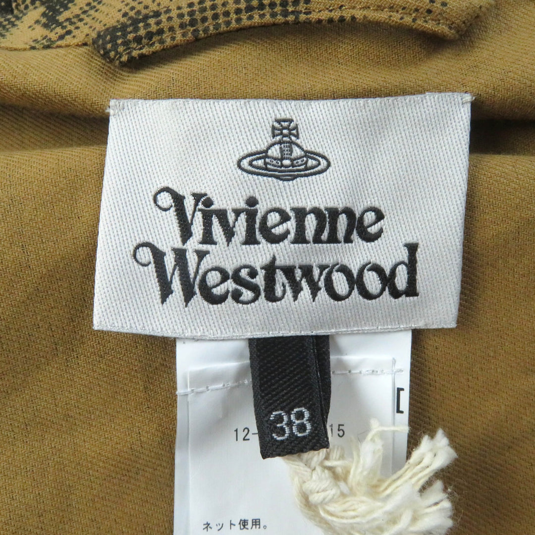 Excellent Vivienne Westwood one piece Asymmetrical design with human face print Brown cotton Women 38
