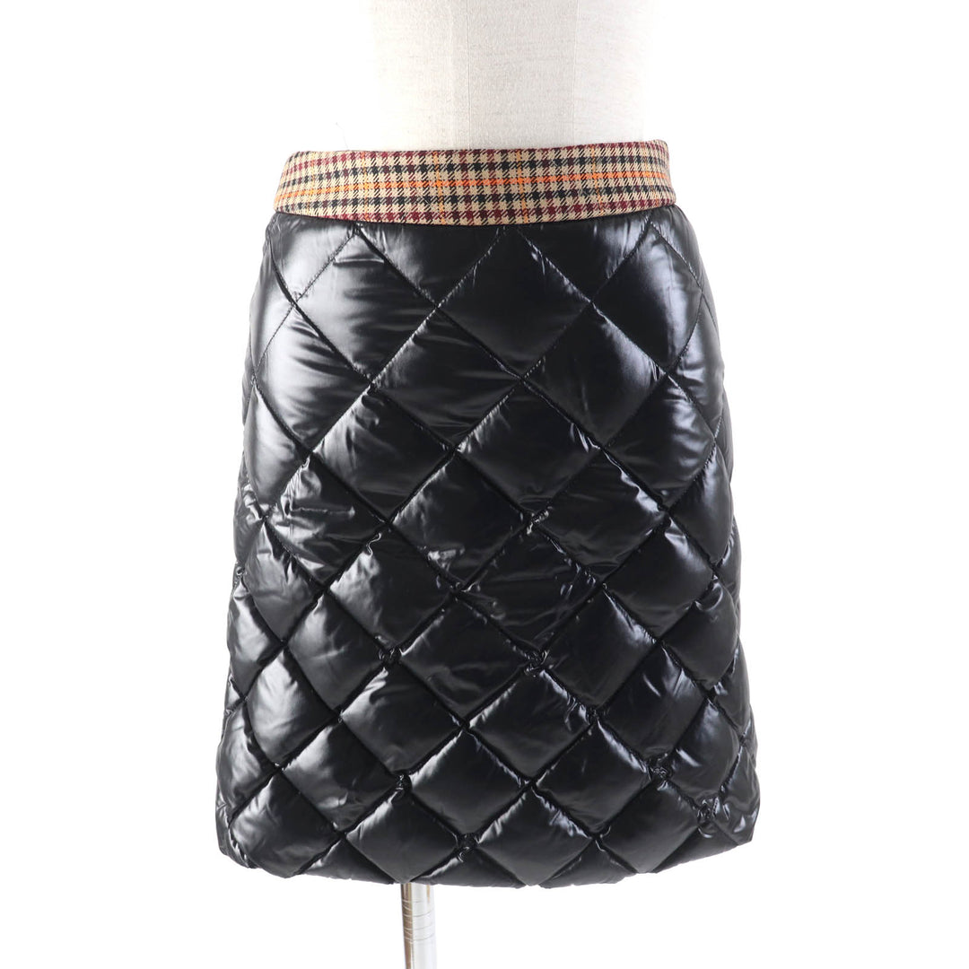 Pristine MONCLER skirt GONNA Trapezoid Quilted Down black Nylon Women 38