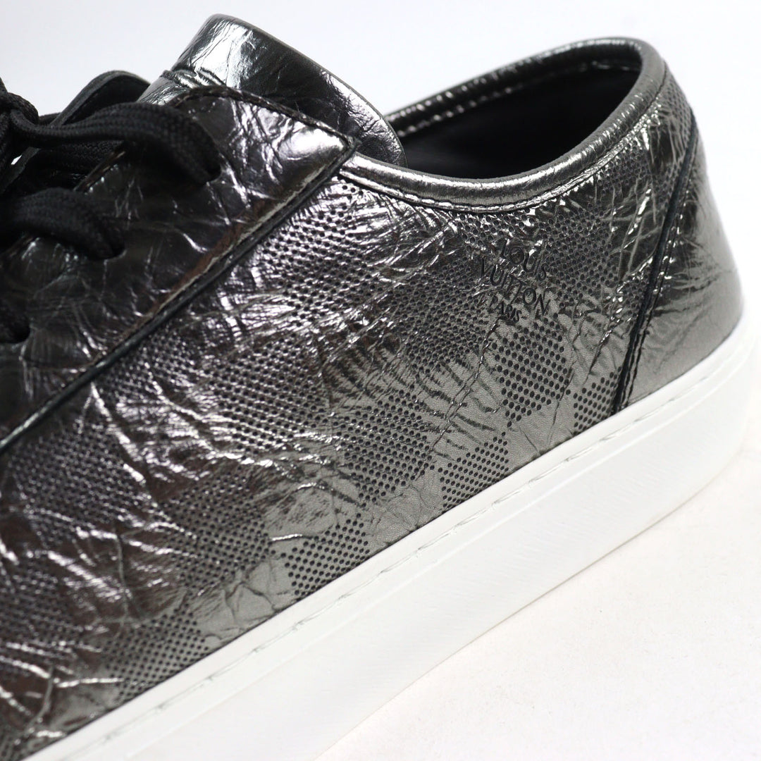 Excellent LOUIS VUITTON Low cut sneakers Metallic Damier logo toe cap lace-up 9 1A90GA