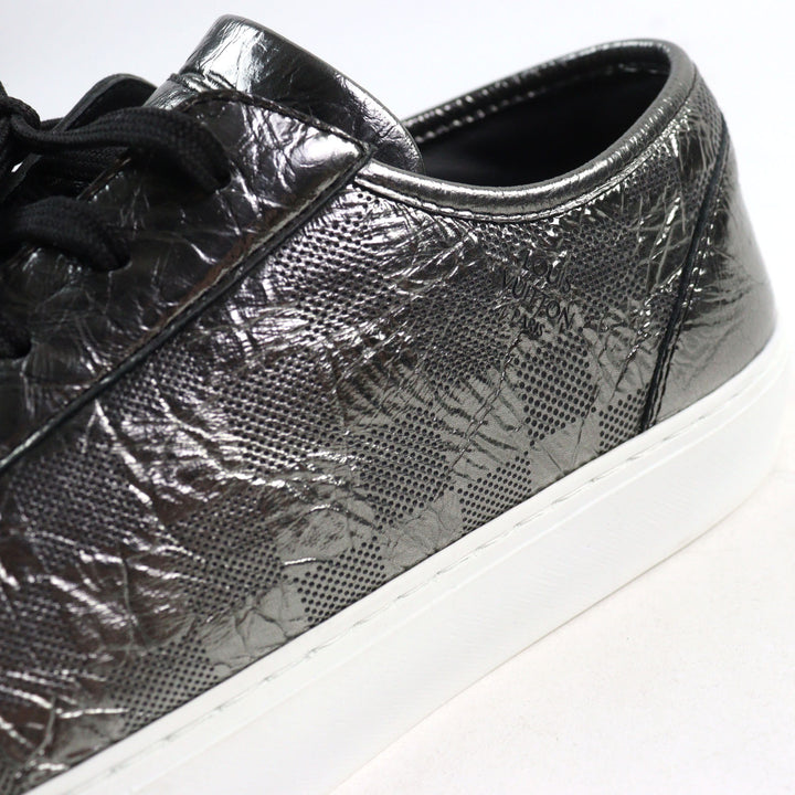 Excellent LOUIS VUITTON Low cut sneakers Metallic Damier logo toe cap lace-up 9 1A90GA