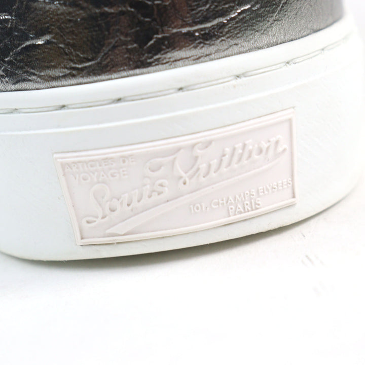 Excellent LOUIS VUITTON Low cut sneakers Metallic Damier logo toe cap lace-up 9 1A90GA