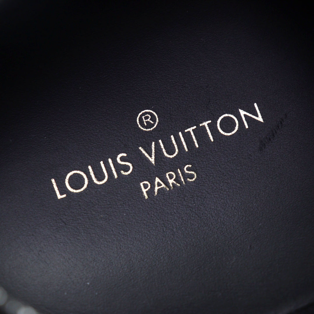 Excellent LOUIS VUITTON Low cut sneakers Metallic Damier logo toe cap lace-up 9 1A90GA