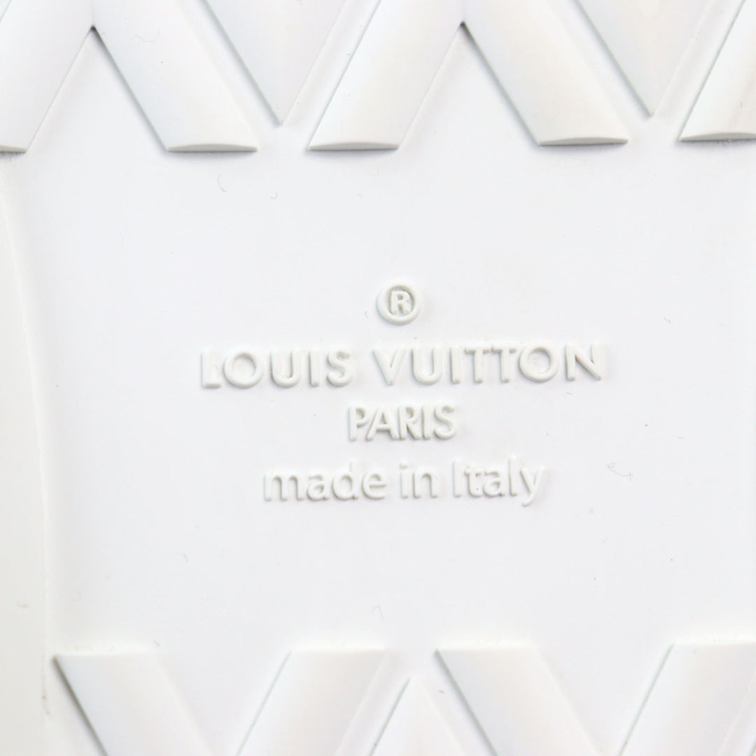 Excellent LOUIS VUITTON Low cut sneakers Metallic Damier logo toe cap lace-up 9 1A90GA