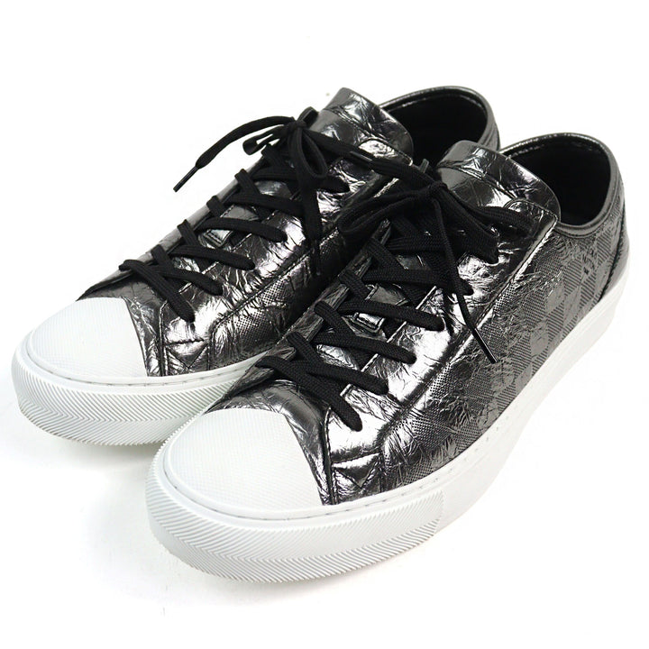 Excellent LOUIS VUITTON Low cut sneakers Metallic Damier logo toe cap lace-up 9 1A90GA