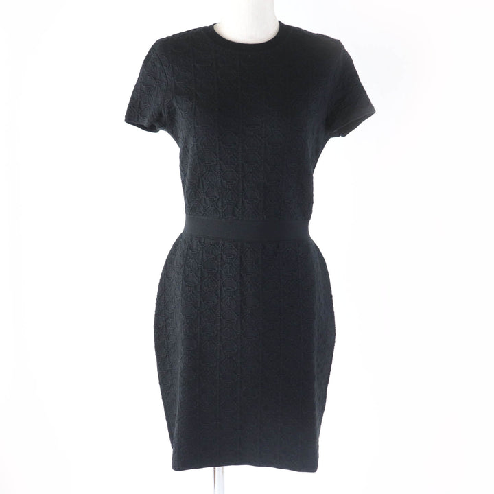 Great HERMES one piece Crew neck French sleeve knit black cashmere Women 40