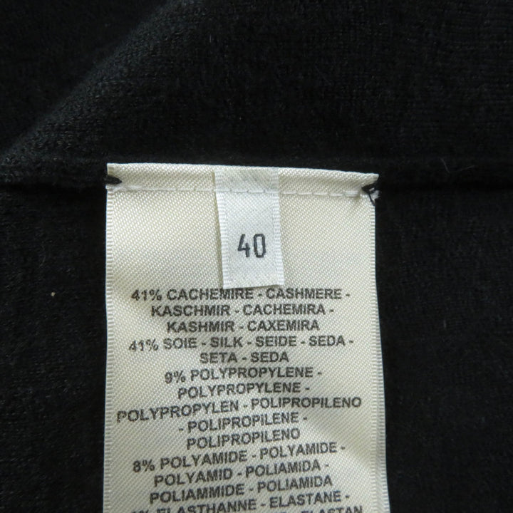 Great HERMES one piece Crew neck French sleeve knit black cashmere Women 40