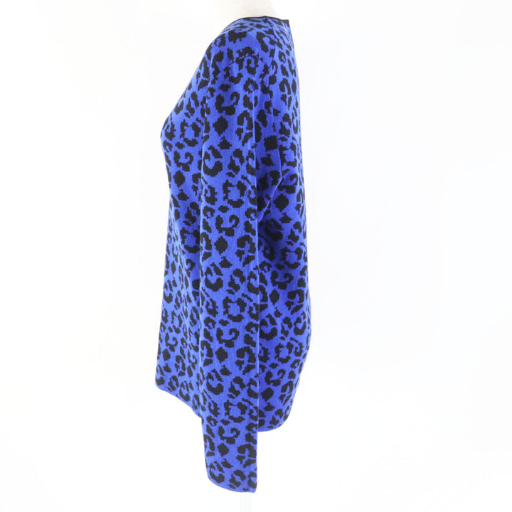Great LOEWE knit Leopard Pattern blue-black wool Women S H3269070CO