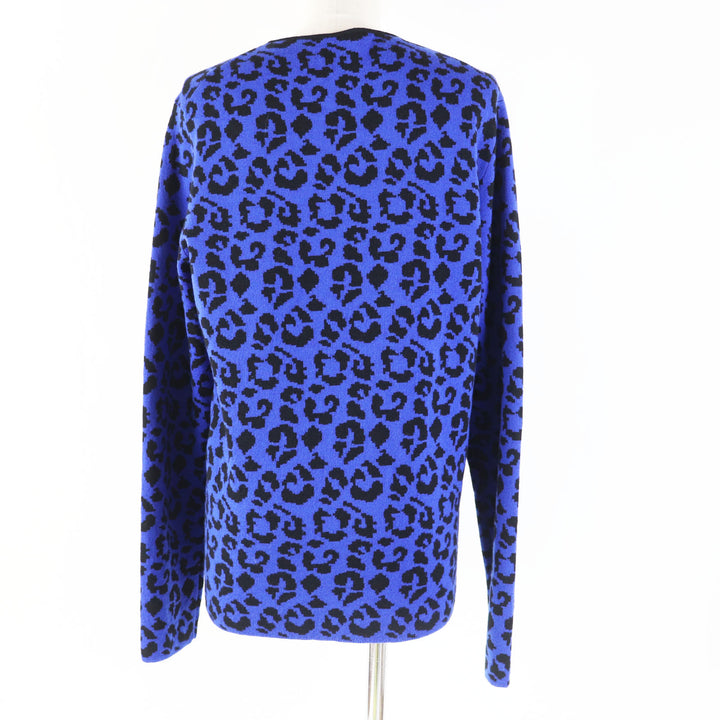 Great LOEWE knit Leopard Pattern blue-black wool Women S H3269070CO
