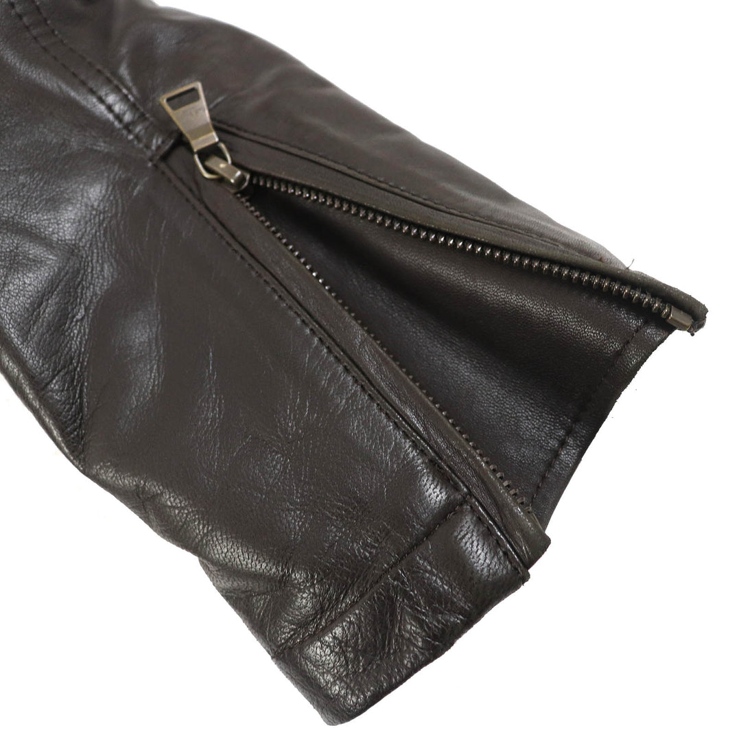 Great PAUL SMITH COLLECTION leather jacket Elbow patch padded double riders jacket Dark brown Lamb leather mens M