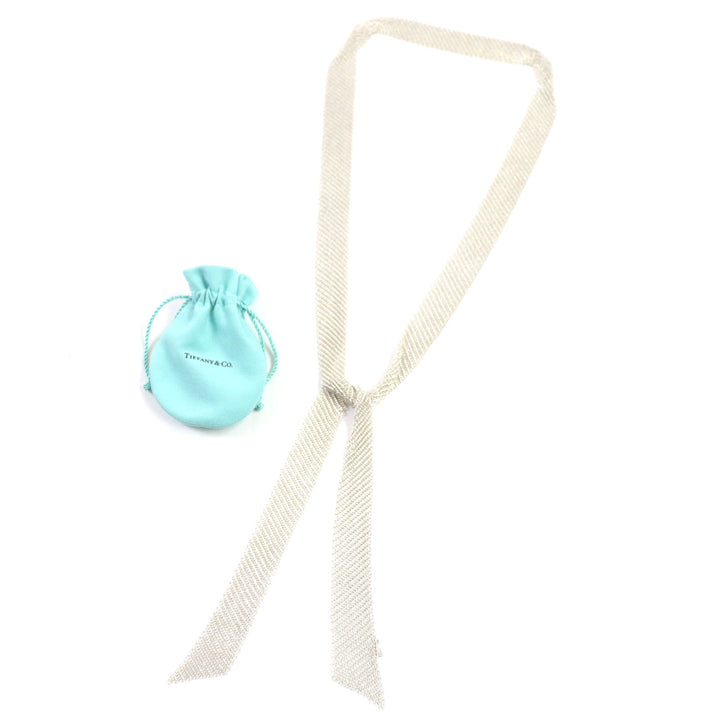 Great TIFFANY&Co. Necklace Old TIFFANY&Co. mesh scarf Silver SV925 mens