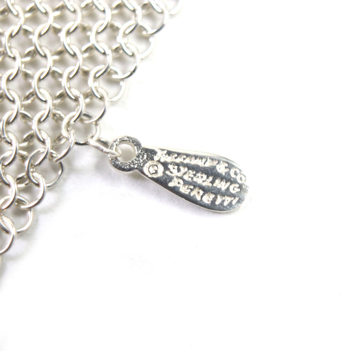 Great TIFFANY&Co. Necklace Old TIFFANY&Co. mesh scarf Silver SV925 mens