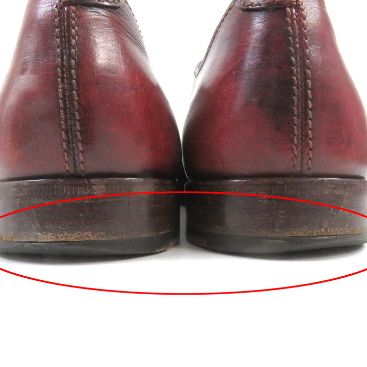 Very Good Berluti Leather shoes Demesure Scars Calligraphy Patine Single Monk Strap Bordeaux leather mens 9