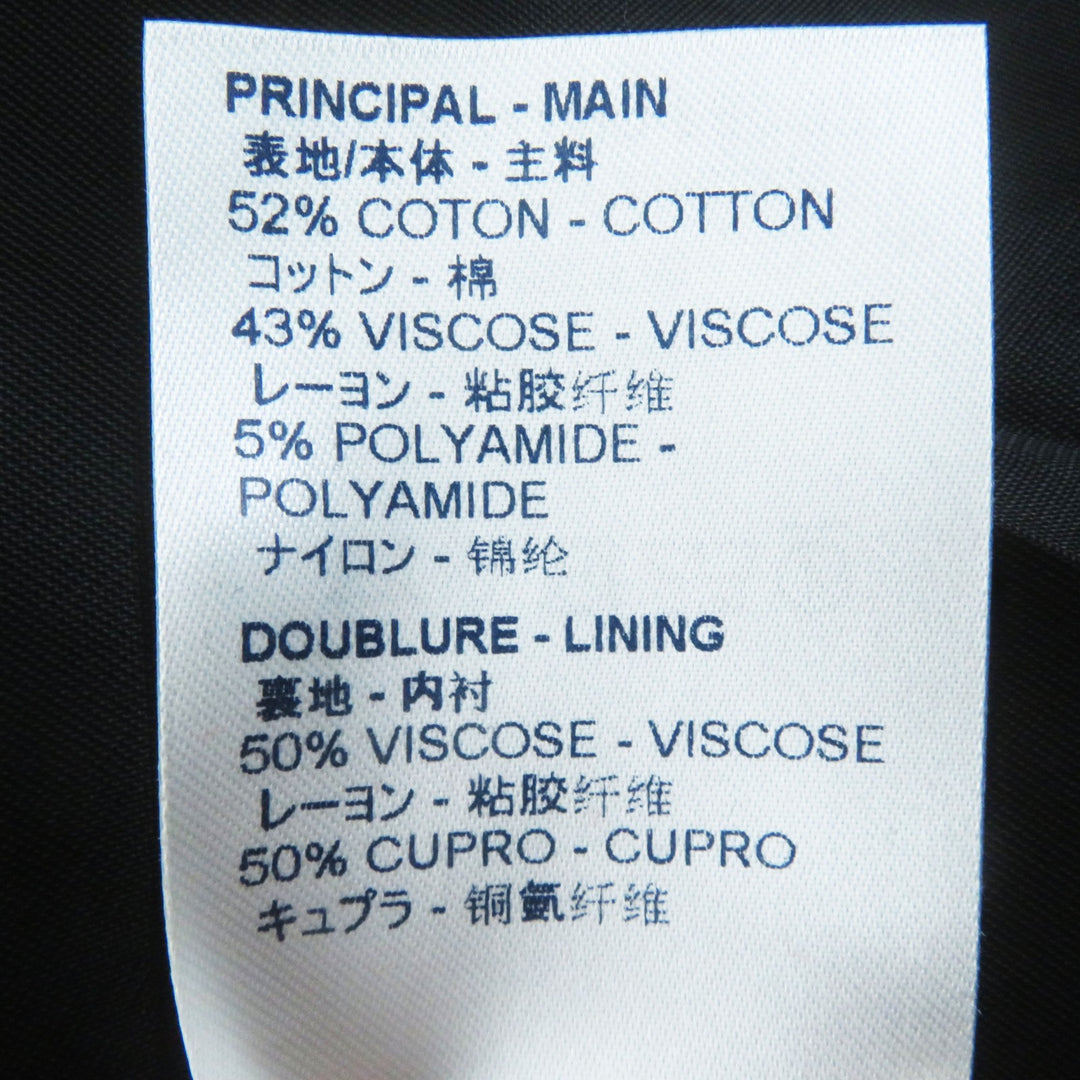 Excellent LOUIS VUITTON coat Monogram jacquard no-collar zip-up long Women 38