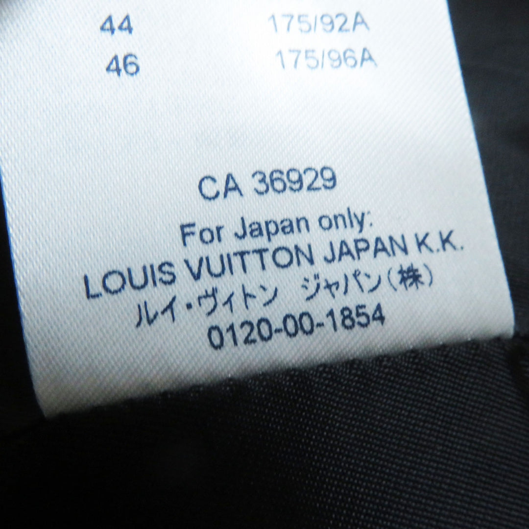 Excellent LOUIS VUITTON coat Monogram jacquard no-collar zip-up long Women 38
