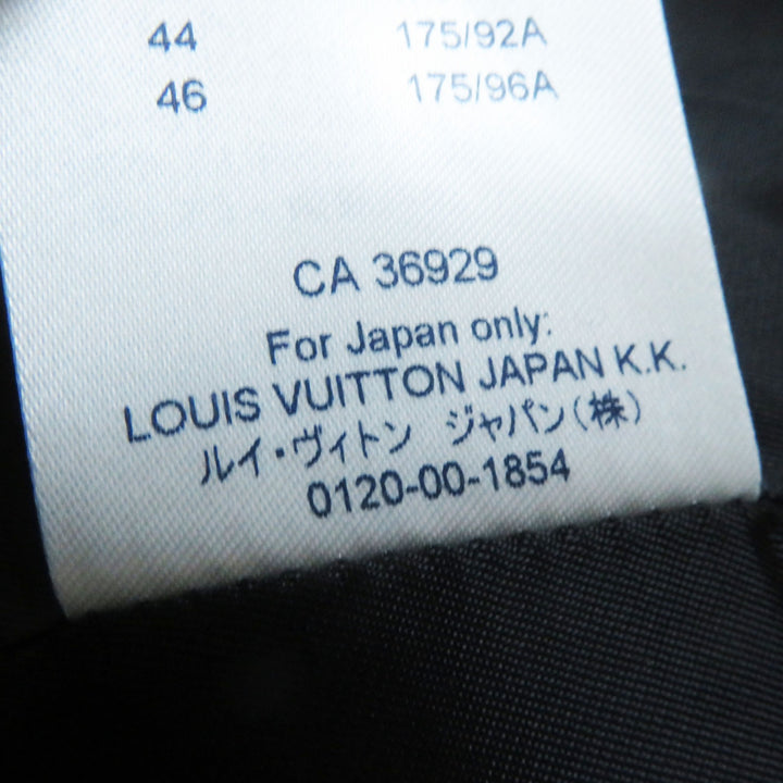 Excellent LOUIS VUITTON coat Monogram jacquard no-collar zip-up long Women 38