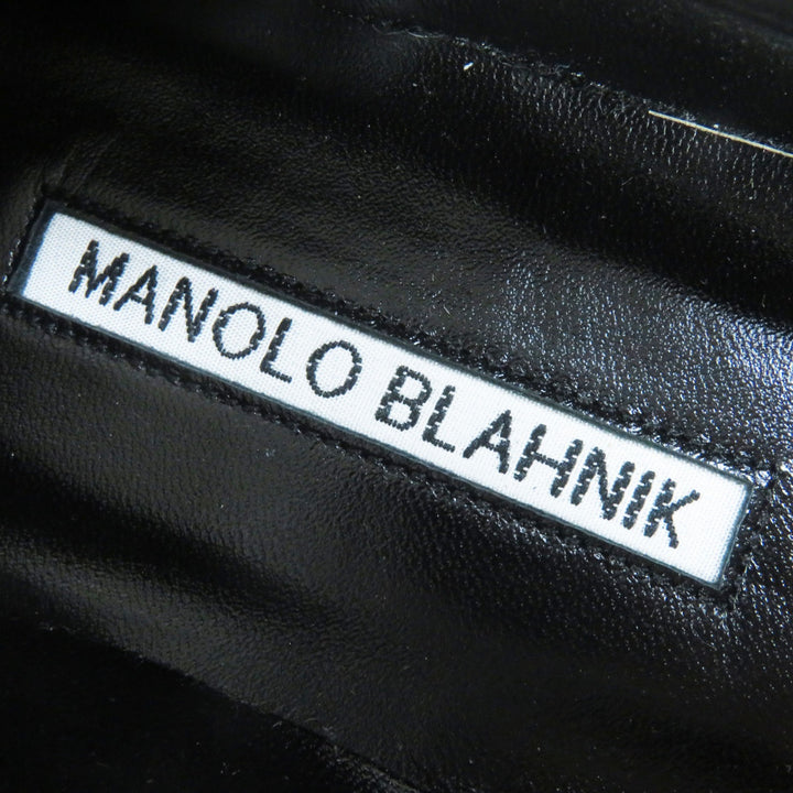 Pristine MANOLO BLAHNIK pumps HANGTSTFLAT Hangisi Flat Floral Pattern Rayon 37.5