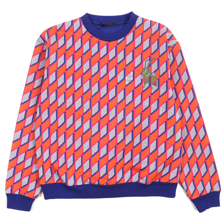 Pristine LOUIS VUITTON sweat Diamond Damier all-over print long sleeve knit