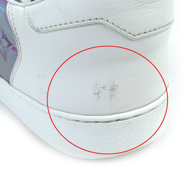 LOUIS VUITTON sneakers Monogram pattern White Aurora Color leather mens 8.5