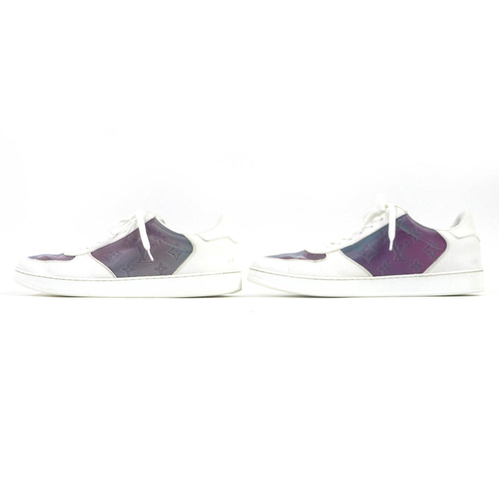 LOUIS VUITTON sneakers Monogram pattern White Aurora Color leather mens 8.5