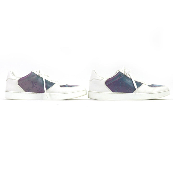 LOUIS VUITTON sneakers Monogram pattern White Aurora Color leather mens 8.5