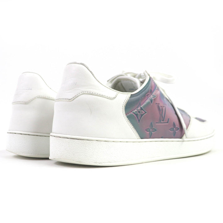 LOUIS VUITTON sneakers Monogram pattern White Aurora Color leather mens 8.5