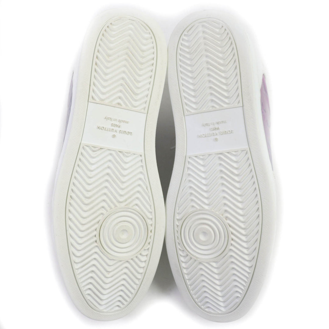 LOUIS VUITTON sneakers Monogram pattern White Aurora Color leather mens 8.5
