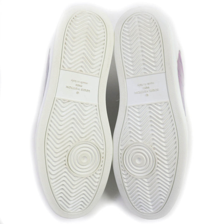 LOUIS VUITTON sneakers Monogram pattern White Aurora Color leather mens 8.5
