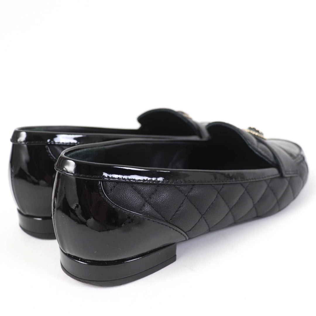 Great CHANEL Ballet shoes COCO Mark Matelasse black 36.5 23B G45122