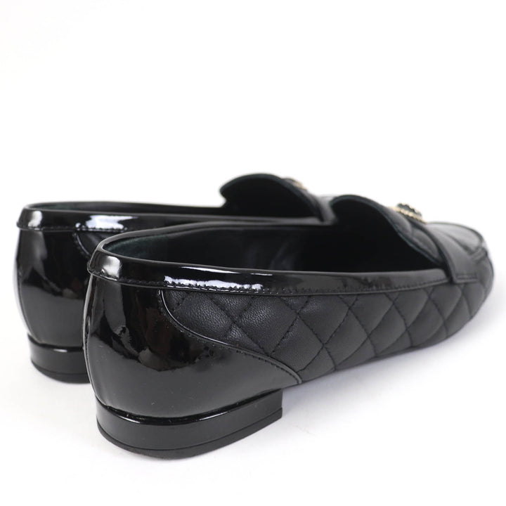 Great CHANEL Ballet shoes COCO Mark Matelasse black 36.5 23B G45122