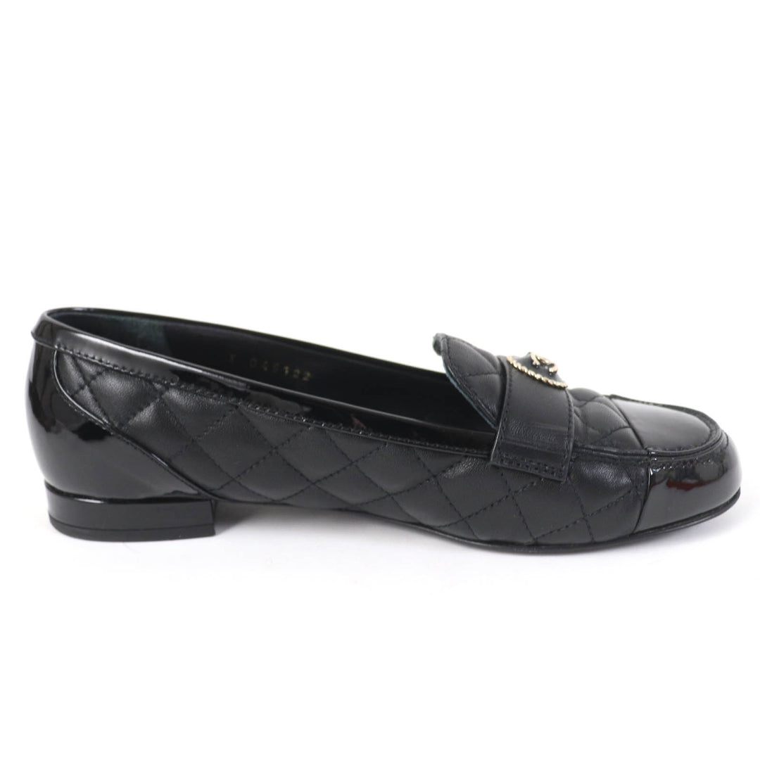 Great CHANEL Ballet shoes COCO Mark Matelasse black 36.5 23B G45122
