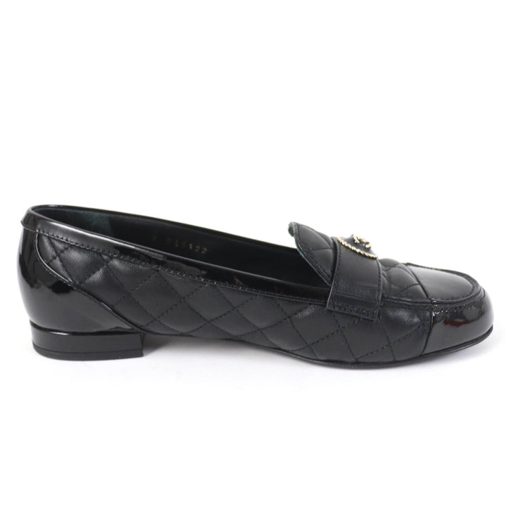 Great CHANEL Ballet shoes COCO Mark Matelasse black 36.5 23B G45122