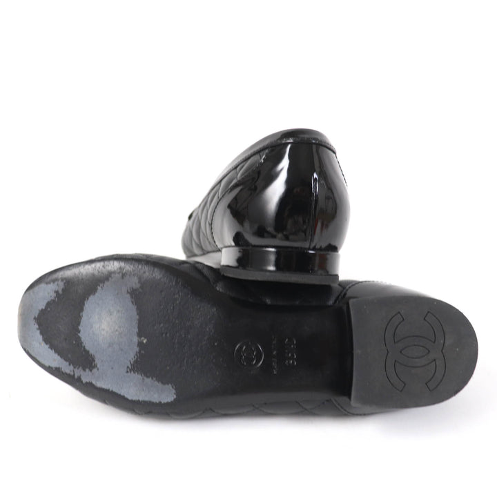 Great CHANEL Ballet shoes COCO Mark Matelasse black 36.5 23B G45122