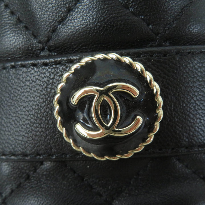Great CHANEL Ballet shoes COCO Mark Matelasse black 36.5 23B G45122