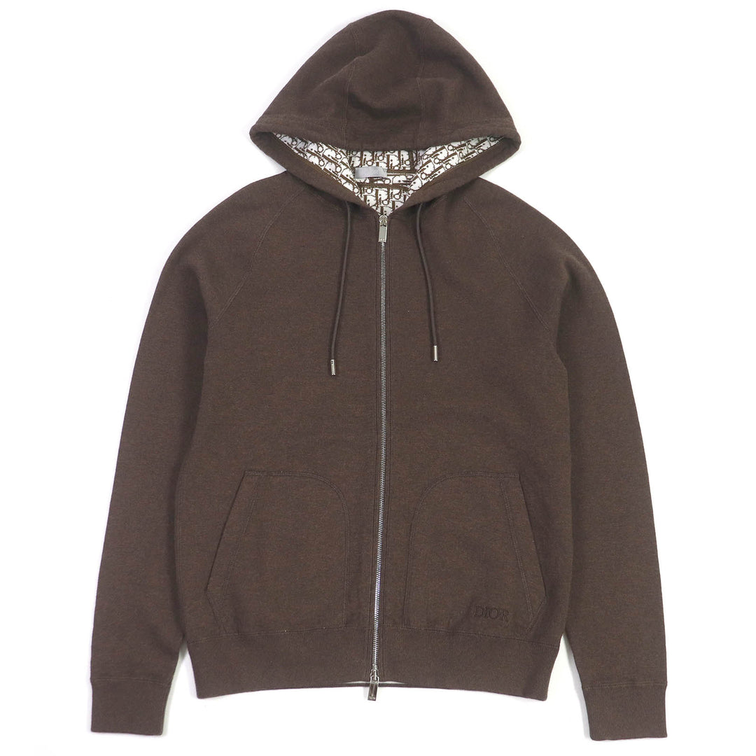 Excellent DIOR Parker Reverse oblique pattern, logo embroidery, WZIP mens S 113M221AT225