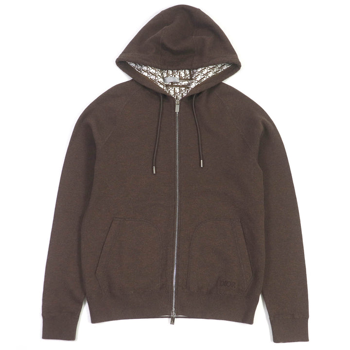 Excellent DIOR Parker Reverse oblique pattern, logo embroidery, WZIP mens S 113M221AT225