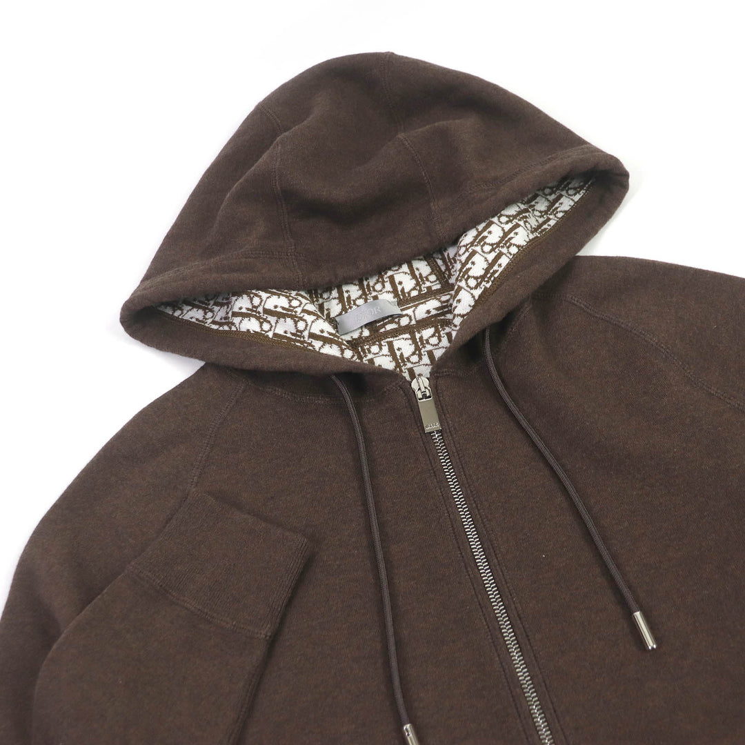 Excellent DIOR Parker Reverse oblique pattern, logo embroidery, WZIP mens S 113M221AT225