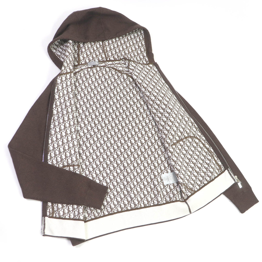 Excellent DIOR Parker Reverse oblique pattern, logo embroidery, WZIP mens S 113M221AT225