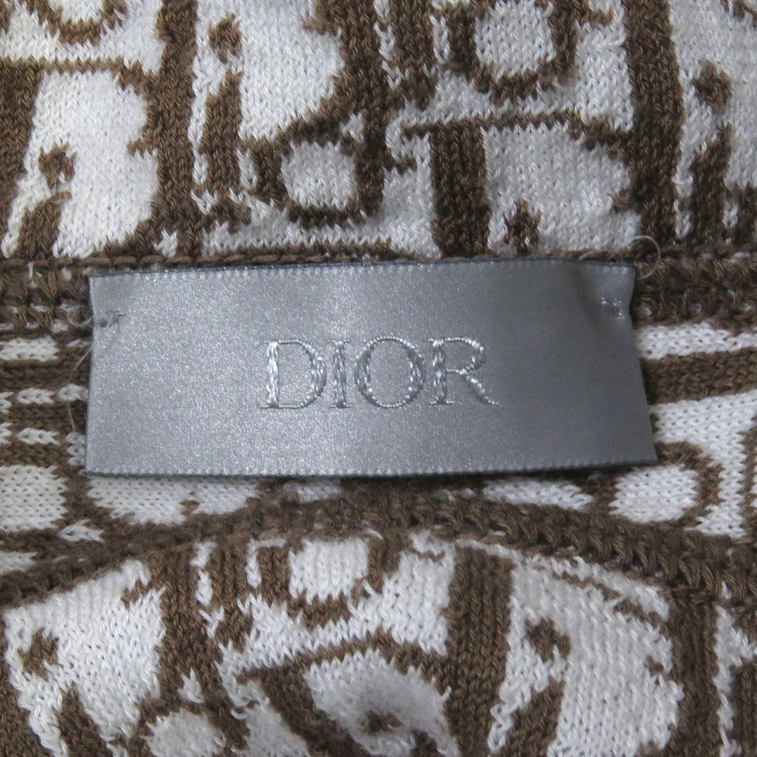 Excellent DIOR Parker Reverse oblique pattern, logo embroidery, WZIP mens S 113M221AT225