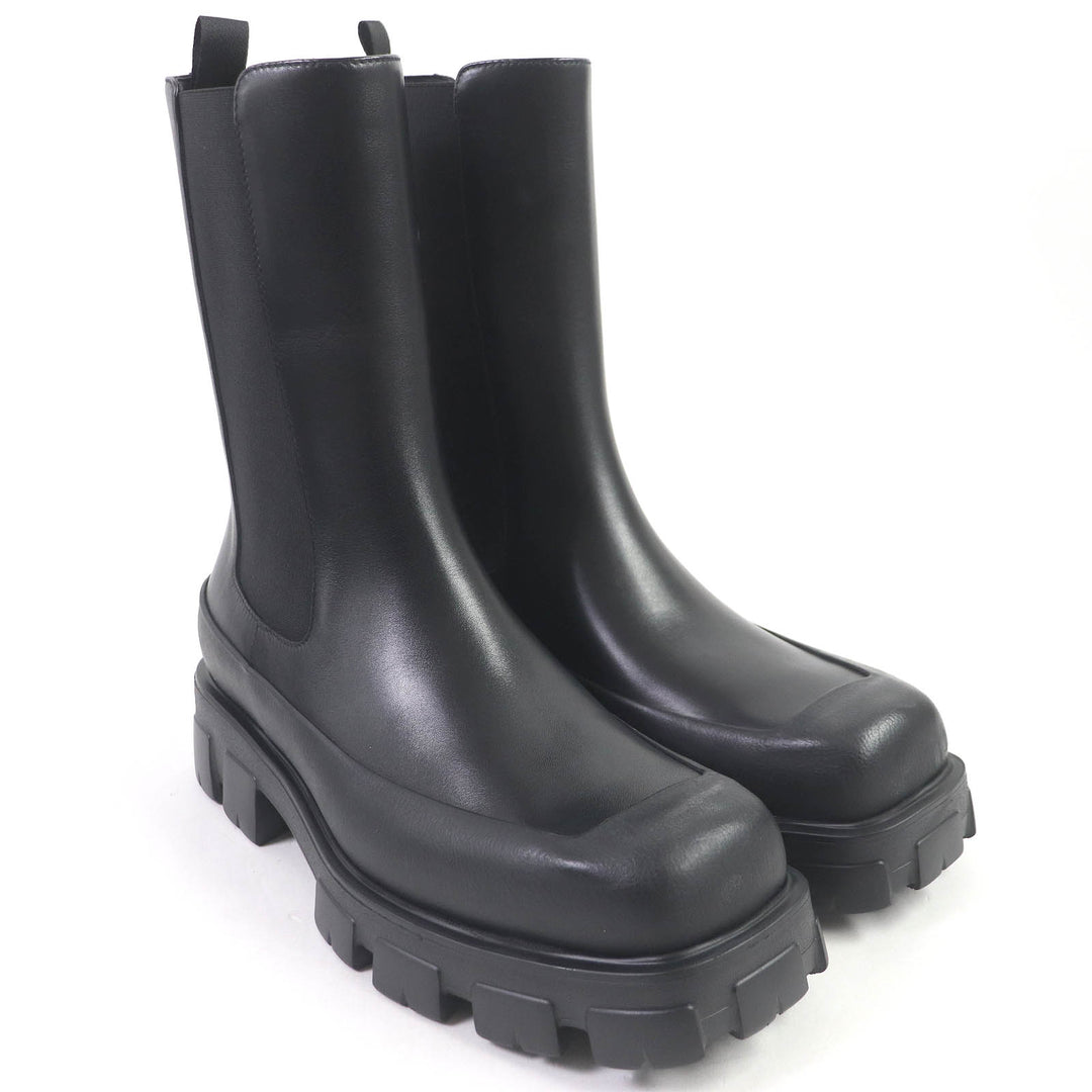 Pristine PRADA boots monolith Chelsea shoes with thick soles leather mens 10 2UG007