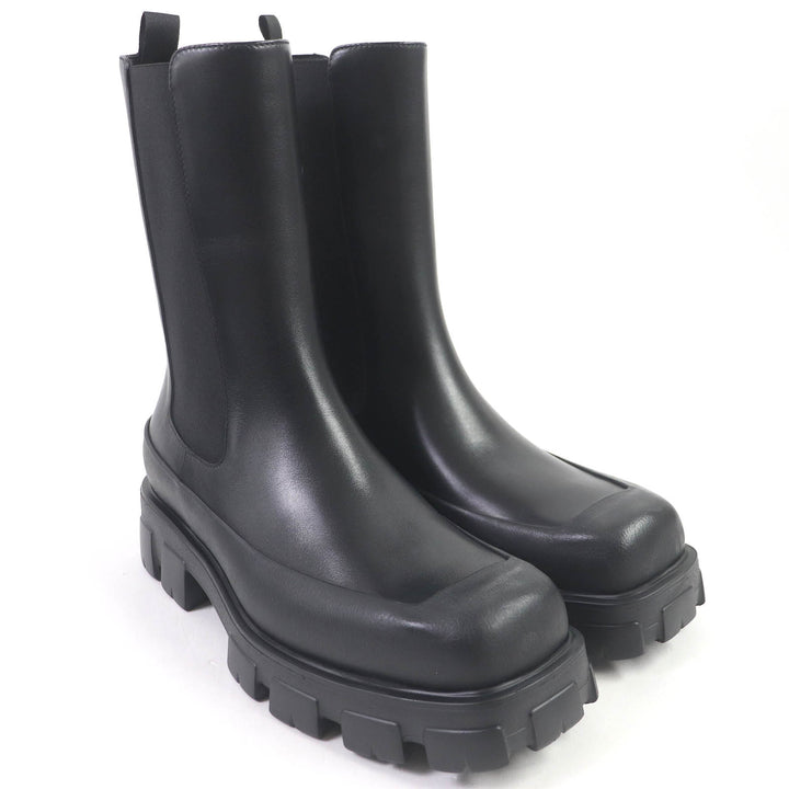 Pristine PRADA boots monolith Chelsea shoes with thick soles leather mens 10 2UG007