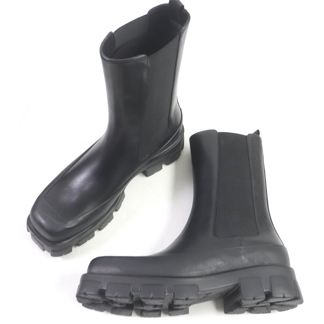 Pristine PRADA boots monolith Chelsea shoes with thick soles leather mens 10 2UG007